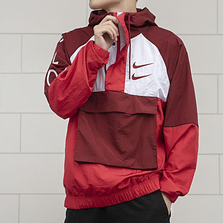 Nike NSW Swoosh Woven Jacket Men Outerwear Red DJ0477-677