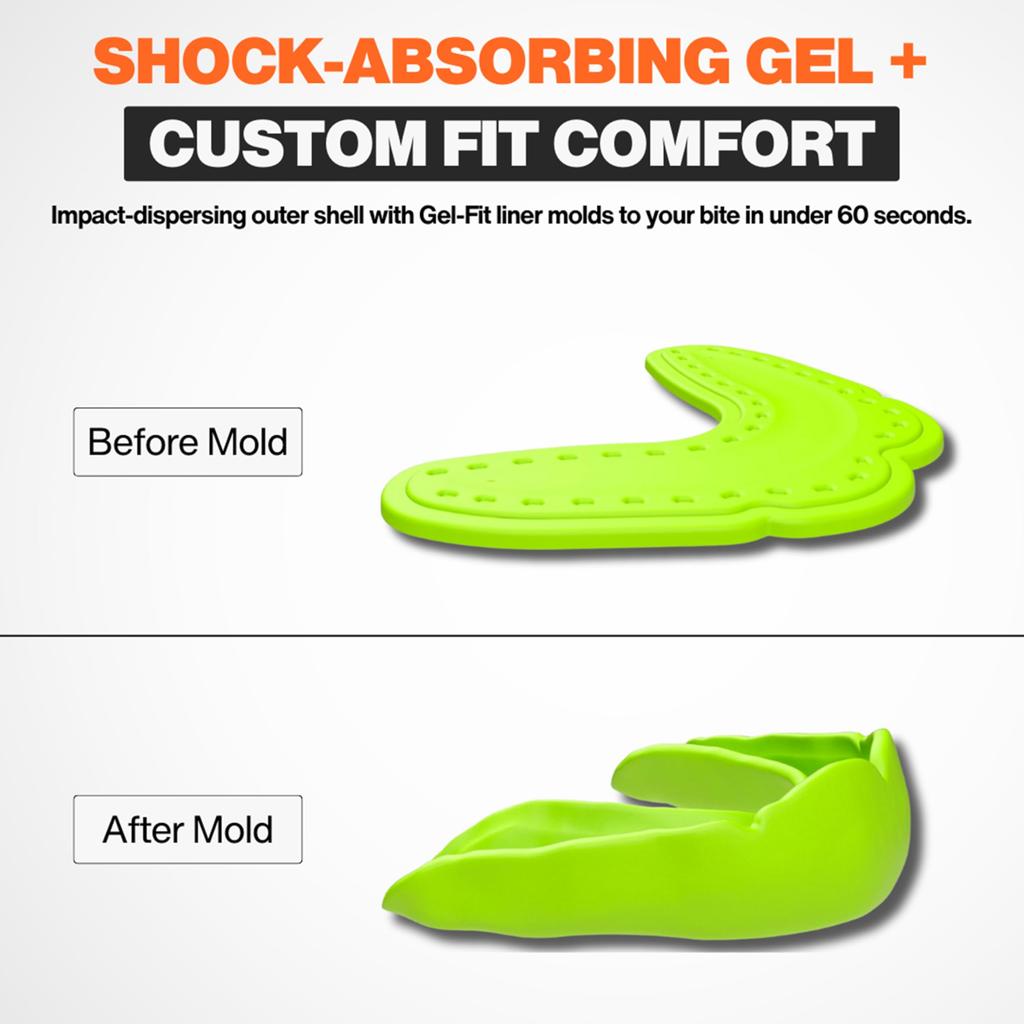 Капа ShockDoctor Microfit, Формованная, Защитная, Тонкая, для Спорта, Тренировок, Боевых Искусств, Взрослых, Белая