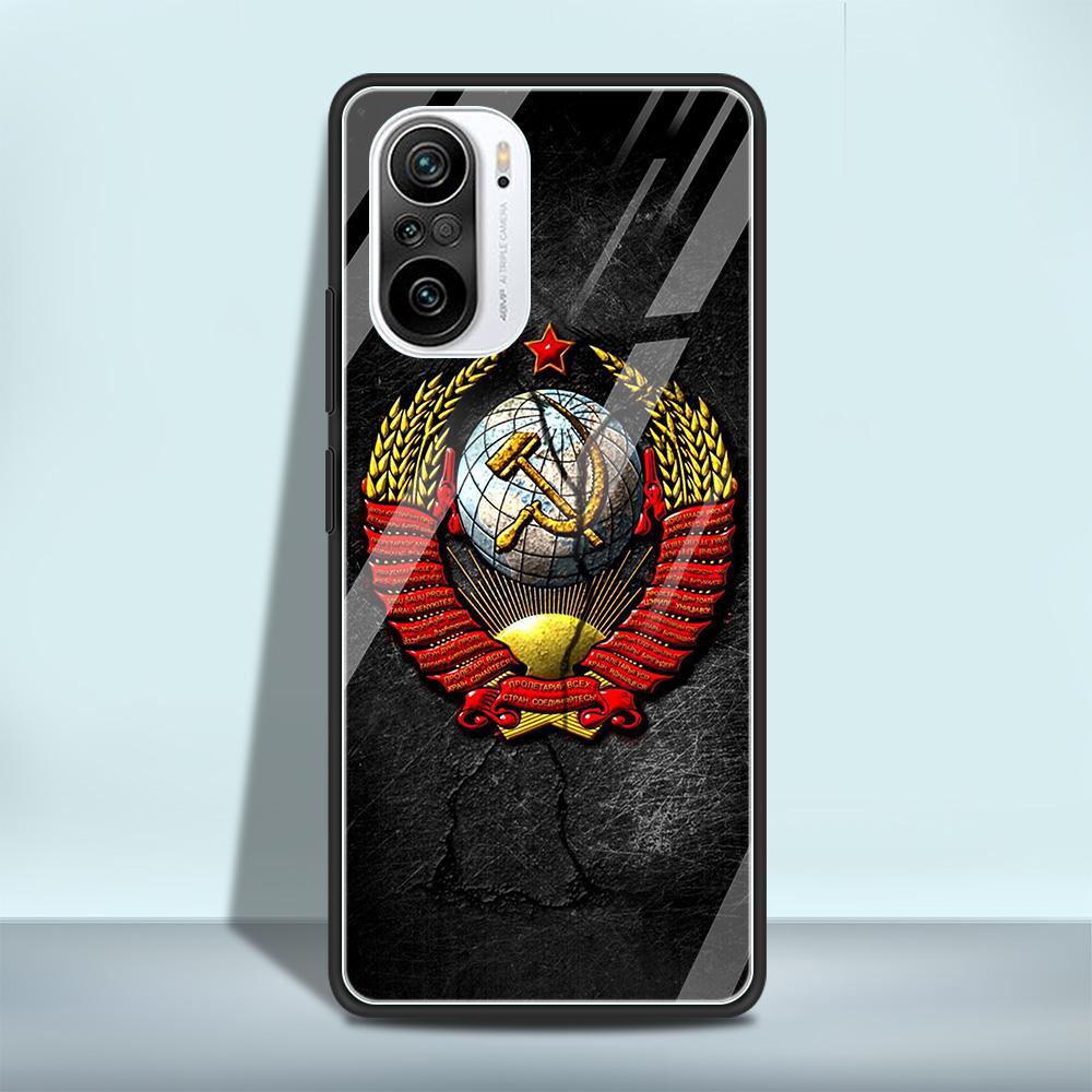 Чехол из закаленного стекла для Xiaomi Redmi Note 10 9 8 Pro 9S 10S 8T 7 9A 9C K40 9T 8A K20, роскошный чехол для телефона, винтажный чехол СССР CCCP