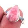Кольцо из чистого серебра 925 пробы с натуральным родохрозитом ручной работы S.7 v5r81