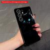 2DFlat Samsung phone case Black Cat with Glowing Blue Eyes Phone Case Applicable to Galaxy S23 S24 S25ULTRA S26 A12 A14 A15 A16 A54 A55