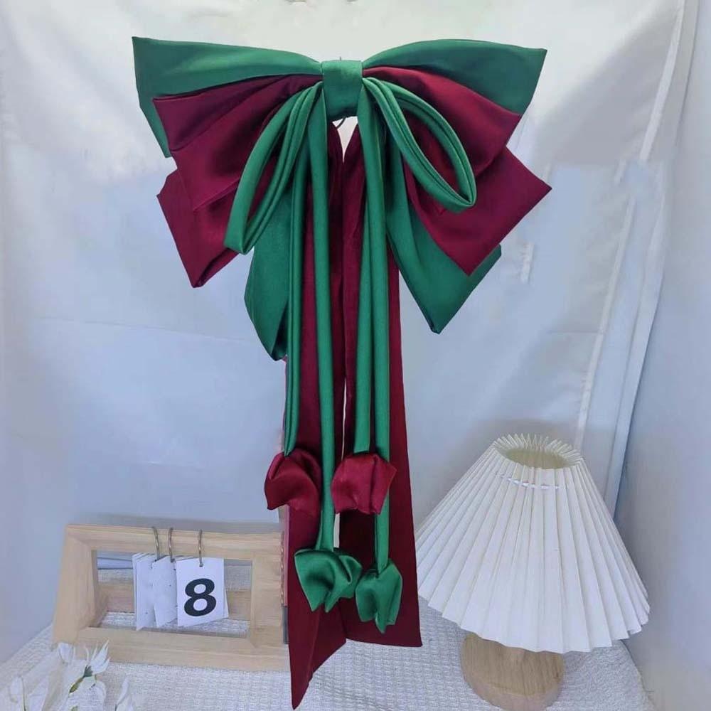 Sweet Oversized Bow Hair Clip Contrast Color Christmas Hair Accessory Festival