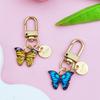 Cute Enamel Butterfly Keychain Simple Metal Animals Key Ring INS Earphone Case Bag Pendant Accessories For Women Men Couple Gift