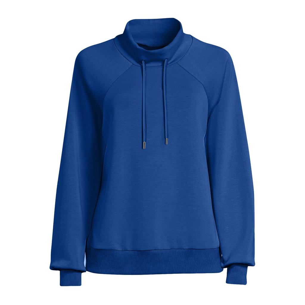 Women's Stand Collar Sweatshirt Oversized Turtleneck Drawstring Pullover Long Sleeve Top