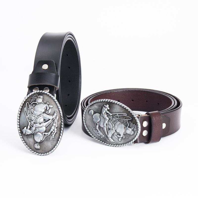 Ремень Western Denim Fashion Casual для мужчин, цельный двухслойный ремень из коровьей кожи, популярный ремень