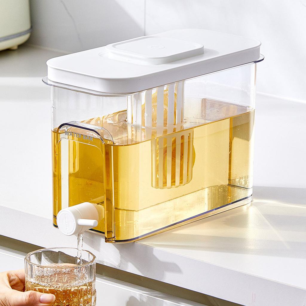 4L Large Capacity Transparent Cold Beverage Dispenser With Leak Proof Spigot For Family Gatherings Outdoor Picnics Kitchen Use