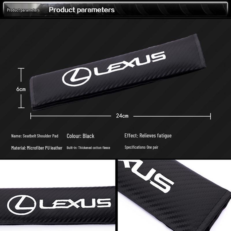 Dodge Logo Leather Carbon Fiber Seat Belt Shoulder Pad