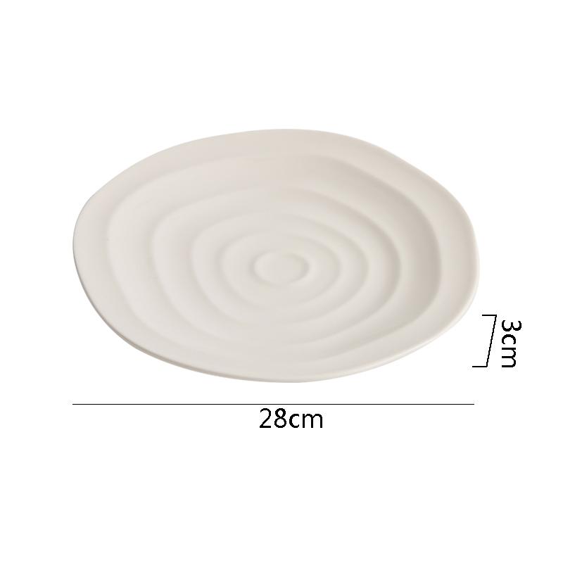 Нерегулярная резьба Керамическая тарелка Белая мелкая тарелка Тарелка для завтрака Десертные тарелки Тарелки для суши Посуда для молекулярной еды в отеле