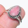 Кольцо из чистого серебра 925 пробы с натуральным родохрозитом ручной работы S.6 D0d30