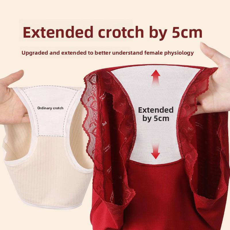Большой Размер Женское Весна Лето Брак В Этом Году Красное Кружево 10a Антибактериальные Трусики-Слипы с Удлиненной Промежностью