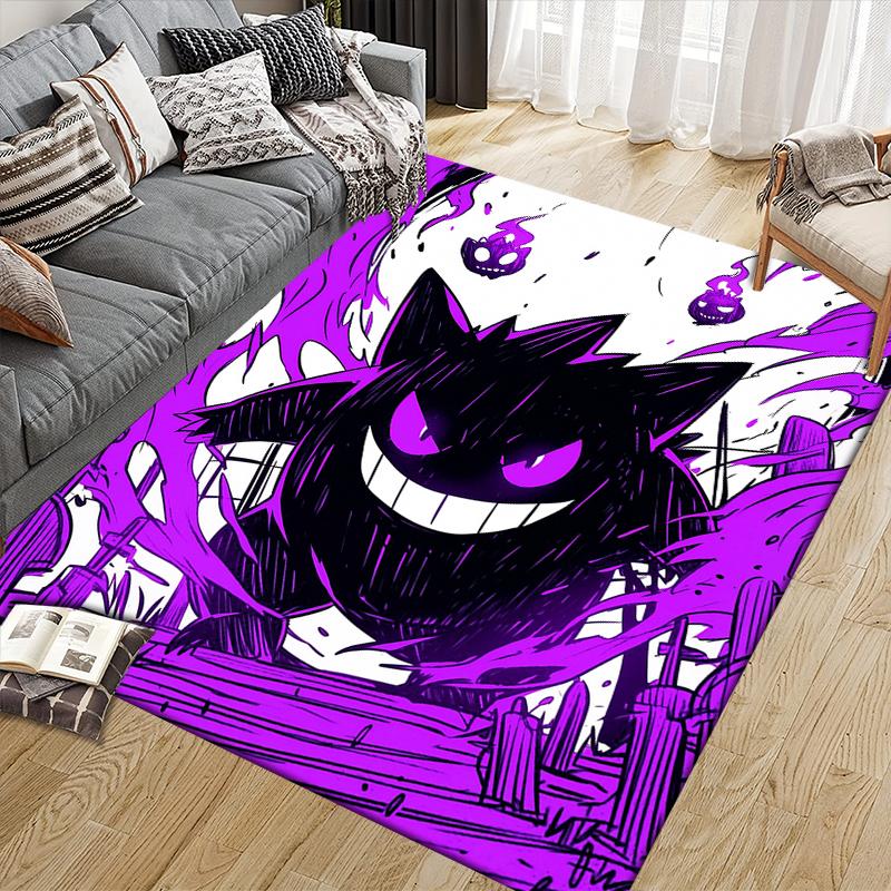 Gengar Purple Square Area Rug, Non-Slip Floor Mat for Bedroom, Perfect Gift for Gengar Fans.chl