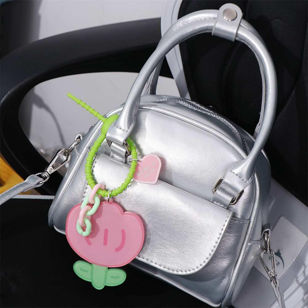 Тюльпан Цветок Портативное Зеркальце для Макияжа Брелок Маленький Мишка Маленький Мишка Косметика Брелок Украшение