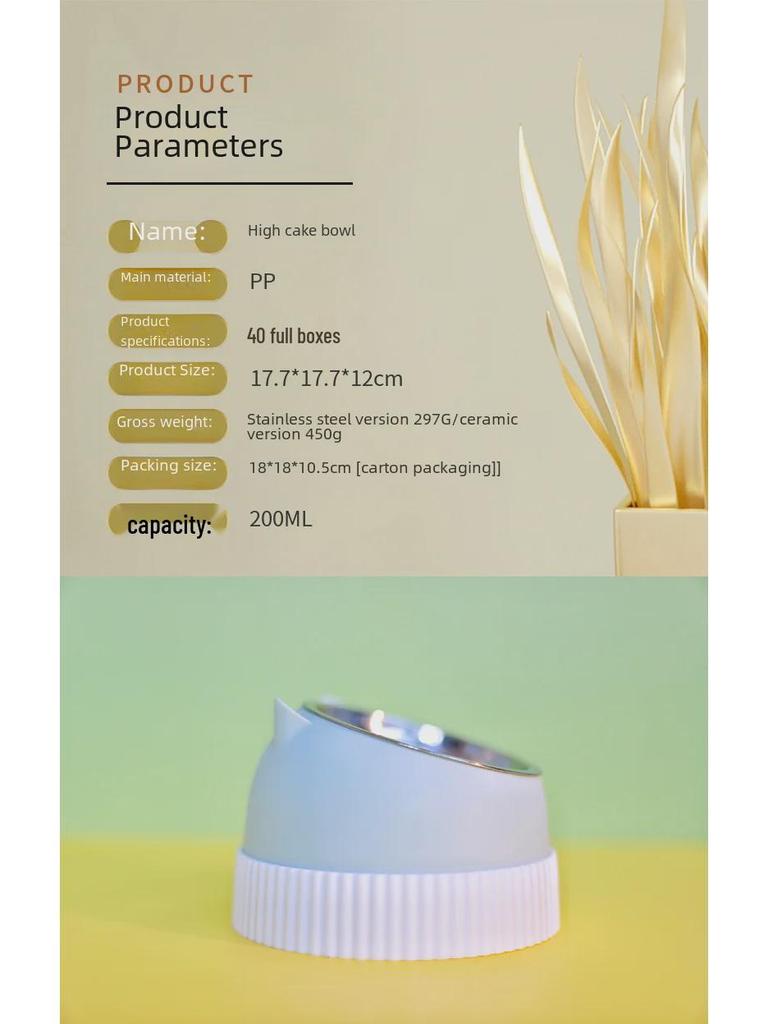 Приподнятые миски для питомцев из нержавеющей стали и керамики - Конструкция против опрокидывания для кошек и собак, Защищает шейные позвонки, Набор с двойной миской