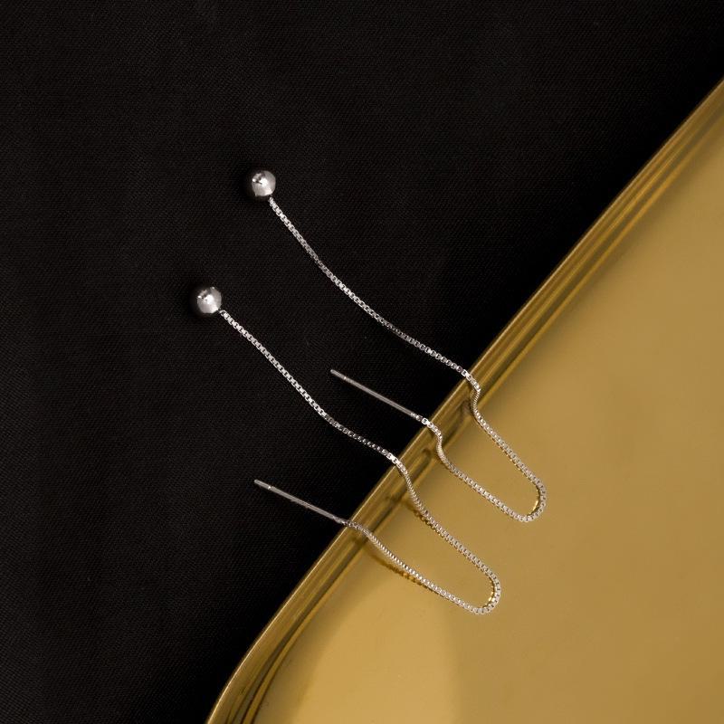 Серьги из серебряного бисера Banyan Tree S925 2022: Элегантные длинные серьги для более стройного круглого лица. Тенденция