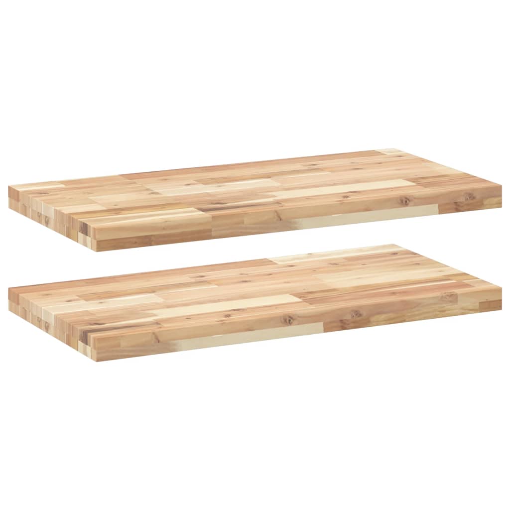 Vidaxl Półki Ścienne, 2 Szt., 100X40X4 Cm, Surowe Lite Drewno Akacjowe
