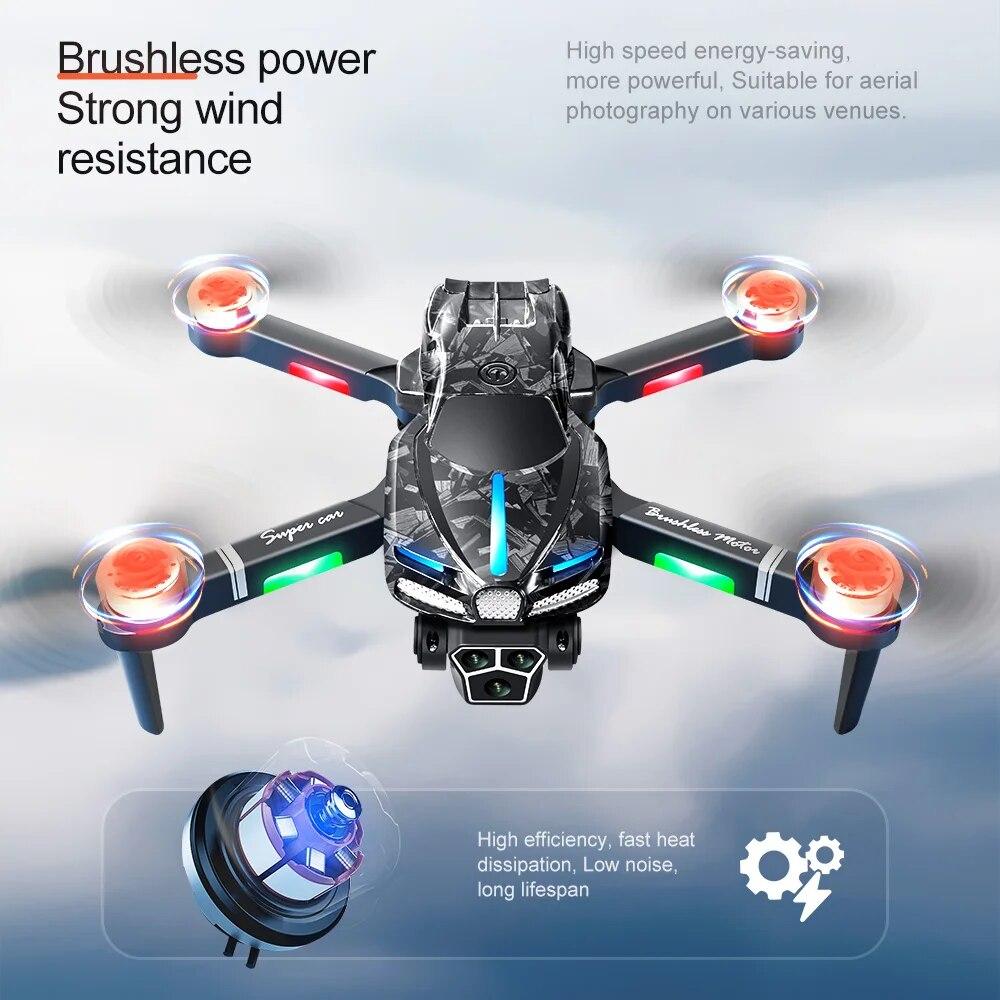 New V186 Pro Drone Professional Brushless Wifi FPV Optical Flow 3 HD Aerial Photography Obstacle Avoidance Foldable Quad-rotor Drone Children's Toy