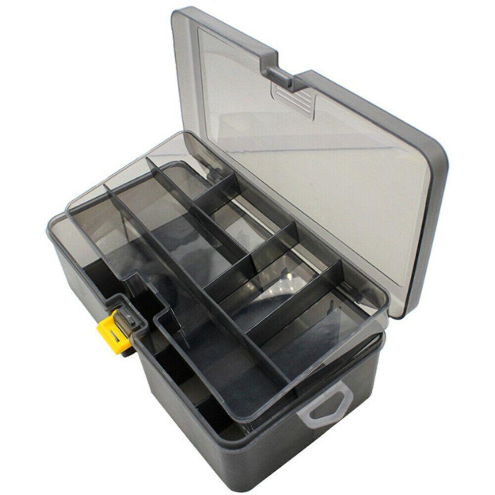 Fashionable Plastic Durable Organizer Double Layers Waterproof Fishing Tackle Box Bait Storage Case