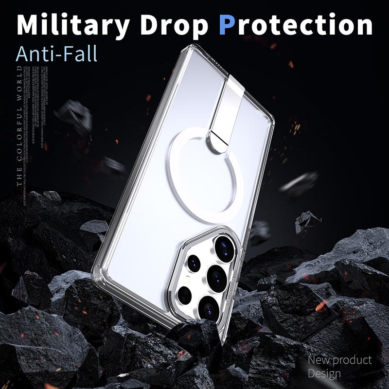 Металлический бампер для беспроводной зарядки Magsafe, чехол для телефона для Samsung Galaxy S25 Ultra S23 S22 S24 Ultra FE Plus, жесткая задняя крышка из ПК