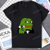 Harajuku Style Funny Cartoon Pepe Frog Emote Graphic Printed T Shirt Short Sleeve Tshirt Loose Streetwear Hipster Soft Unisex Tees