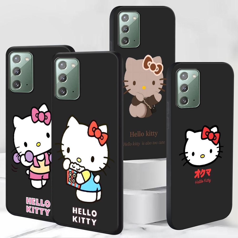 Hello Kitty Cartoon Case for Samsung Galaxy Note 20 Ultra 10 Plus 9 8 TPU Phone Cover Note 10 Lite Black Soft Shell Funda Capa