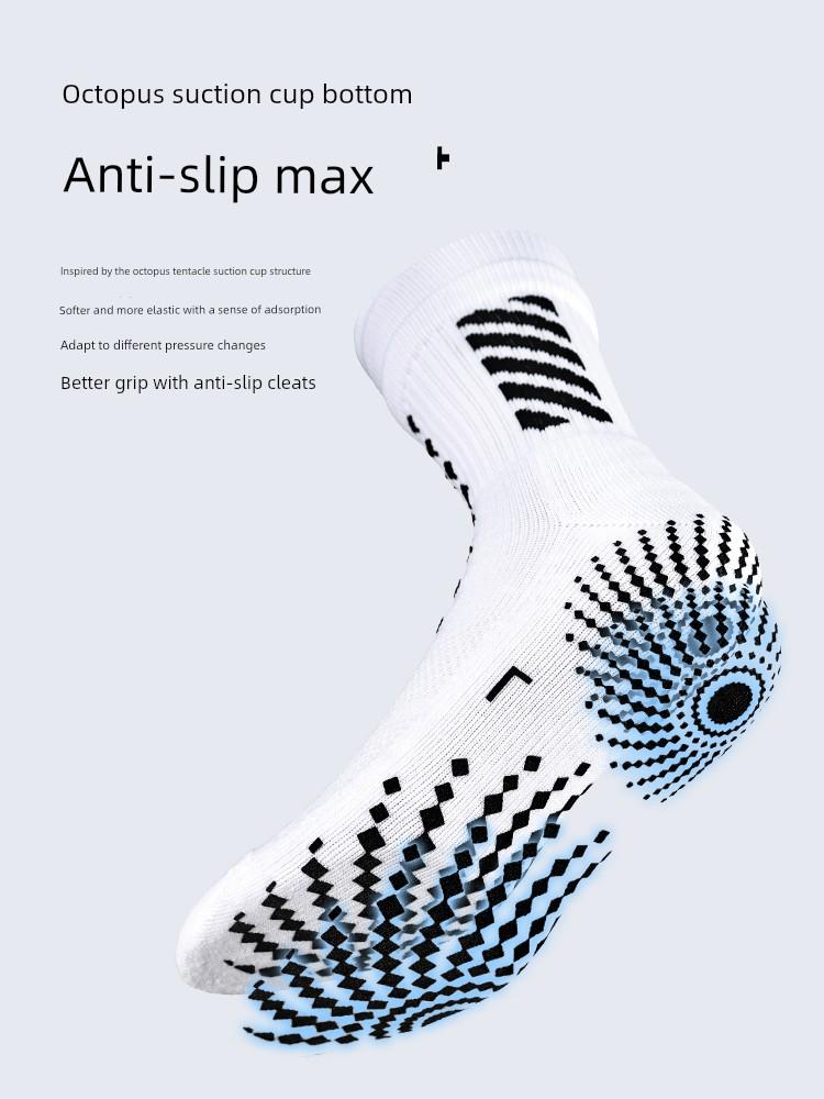 Li Zhi Zao Mid-Calf Socks for Men, Competition and Training Football Socks, Breathable, Wear-Resistant, Non-Slip Silicone Sole, Outdoor Running