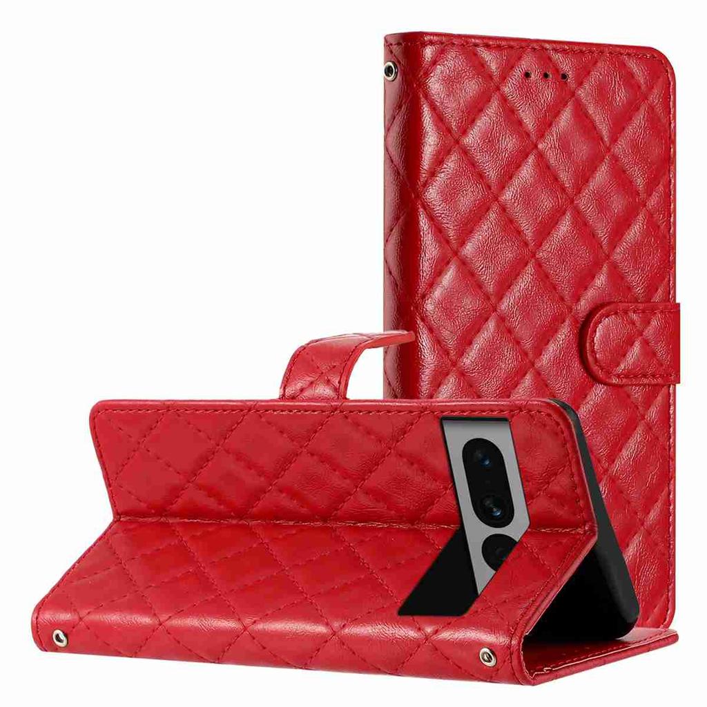 Quilted Pattern Faux Leather Wallet Case for Google Pixel 6 /Pixel 7 /Pixel 8 /Pixel 9 /Pixel 10 Series...360° Protection with Card Slots & Stand