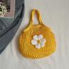 Leisure Summer Woven Handbag Large Capacity Flower Nylon Mesh Tote Bag Fashion Simple Grocery Bag Shopping Bag
