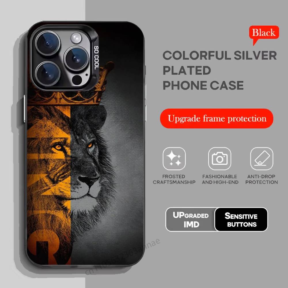 Чехол для телефона с рисунком льва для iPhone 15 16 Pro Max Air SE 11 13 Pro 14 Plus 12 11Pro 15Pro Max 16e