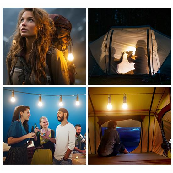 Палаточная лампа Портативный светодиодный фонарь для кемпинга Супер яркий без мерцания Водонепроницаемый Перезаряжаемый Аварийная лампочка Солнечный фонарь