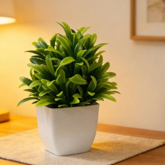 4 шт. Мини-искусственные зеленые растения в горшках, маленькие искусственные растения с горшком для дома, офиса, стола, полки, декора в стиле кантри, ванной комнаты