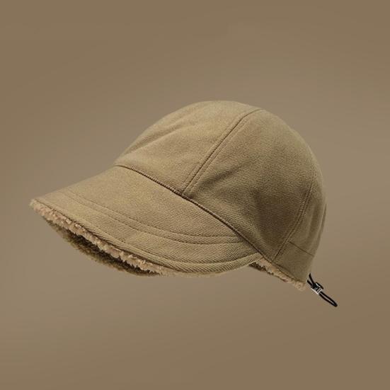 Бейсболка однотонная с бархатной подкладкой, регулируемая женская шапка, дизайн с защитой ушей, уличная зимняя шапка