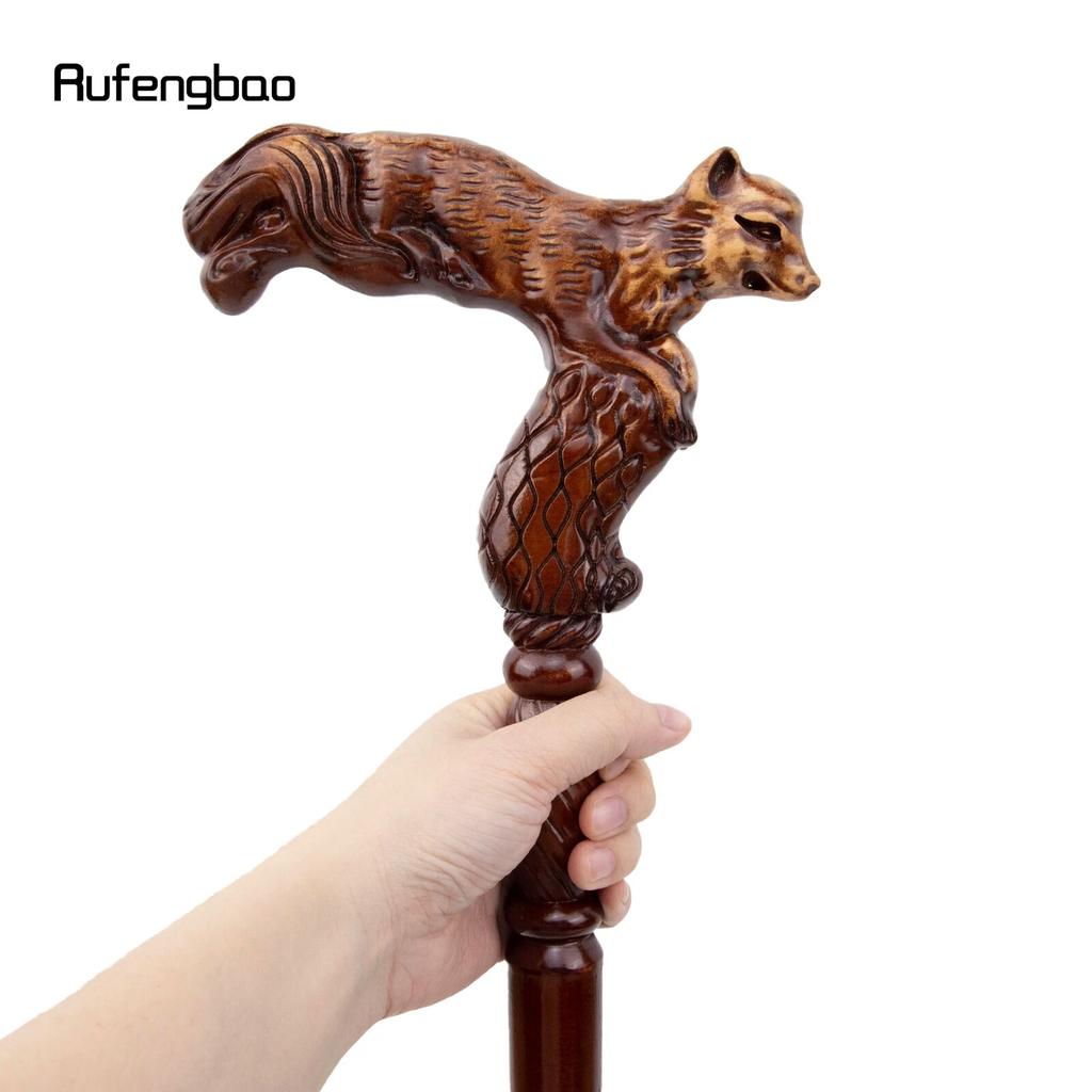 Лиса коричневая деревянная модная трость декоративная вампирская косплей вечеринка деревянная трость Хэллоуин булава палочка 93 см