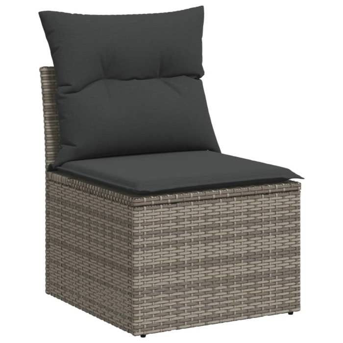 VidaXL Salon de Jardin avec Coussins 13 pcs, Canapés de Terrasse, Ensemble de Meubles de Patio, Mobilier d'Extérieur, Gris 3226459