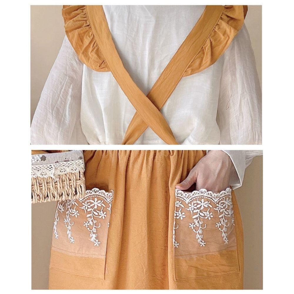 Женские фартуки с кружевным узором, деревенский стиль, рабочая одежда, новый садовый фартук для женщин и девочек