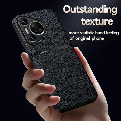 Роскошный кожаный магнитный чехол для телефона Huawei Pura 70 Pro Pura Ultra, задняя крышка с металлической пластиной, противоударный деловой чехол