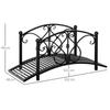 102L x 48W x 49H Classic Metal Garden Bridge with Safety Railings Arc Footbridge Decorative Pond Bridge for Backyard Creek Stream, Black