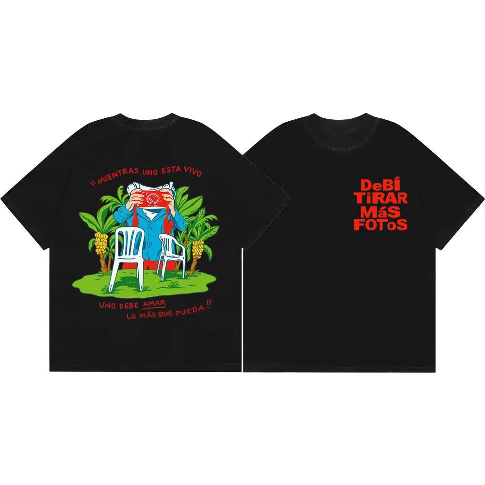 Rapper Bad Bunny Merch Tshirt Debi Tirar Mas Fotos Dtmf Album T Shirt Unisex Unisex Clothing Fashion Hip Hop Short Sleeve Tshirts