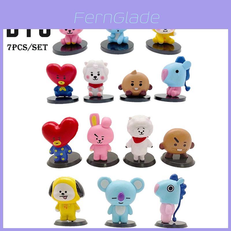 Bts Bt21 7 шт./набор Фигурки-украшения для детского монитора Топпер для торта Игрушки Подарок
