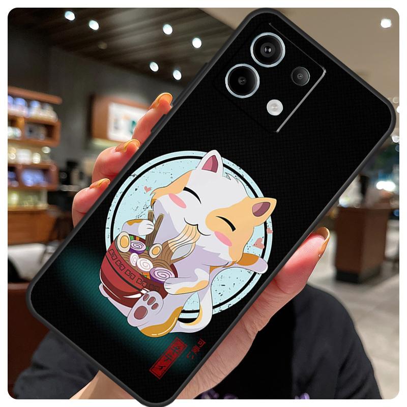 Чехол с японским искусством "Кот Рамен" для Xiaomi Redmi Note 14 10 11 12 13 15 Pro Plus Чехол для Redmi 15 15C 14C 10C 12C 13C