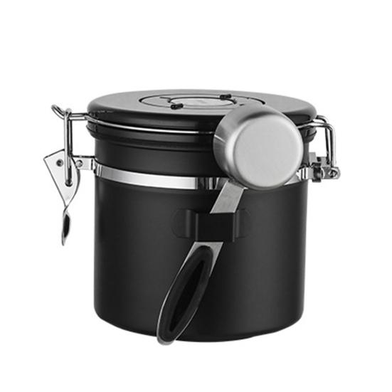 1 комплект, герметичная банка из нержавеющей стали, 1200/1500/1800 мл, односторонний клапан CO2, практичная герметичная банка для кофе, чайные листья с крышкой