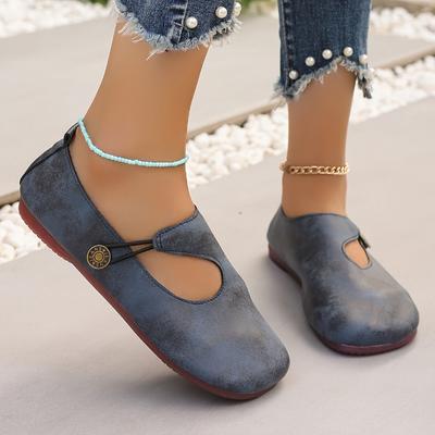 Модные женские туфли-лодочки в ретро-стиле - Легкие и удобные, с круглым носком и резиновой подошвой