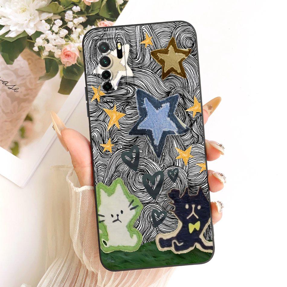 For Huawei Nova 7 SE 5G / P40 Lite (5G) CDY-NX9A CDY-NX9B Cute Cat Flower Cartoon Phone Case Shockproof Soft Silicone Bumpers
