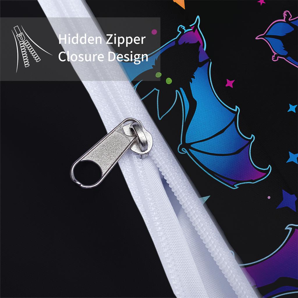 3 пуховых пододеяльника с принтом черной кошки, тыквы, летучей мыши (1 пуховый пододеяльник+2 наволочки, без наполнителя) Хэллоуинский постельный набор