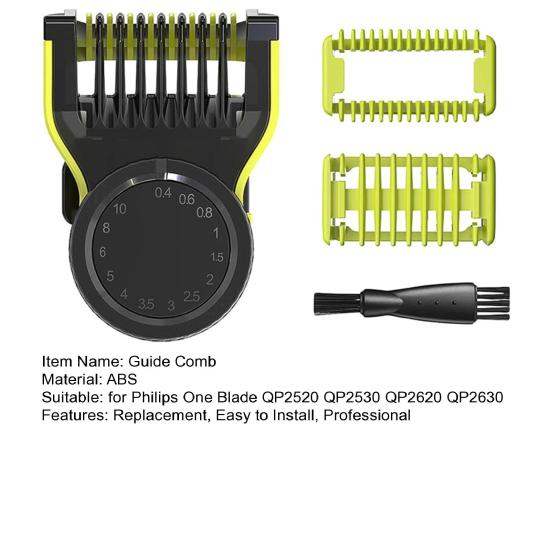 14 Length Adjustable Guide Comb for Philips One Blade QP2520 QP2530 QP2620 QP2630 Electric Trimmer Shaver Attachment Positioning Comb Cleaning