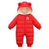 Осенне-зимняя одежда для новорожденных мальчиков, плотный хлопковый комбинезон для маленьких девочек, комбинезон с капюшоном, детские рождественские костюмы
