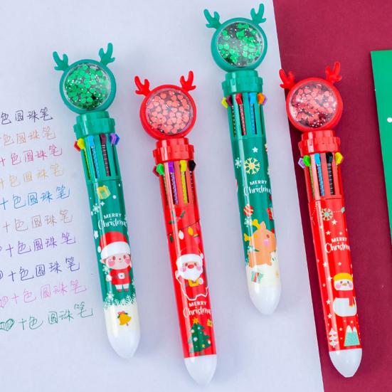 1/2/4 шт. Рождественские блестящие шариковые ручки Санта Клаус Олень Рождественская елка Праздничный декомпрессионный дизайн Чернильные ручки Пишущий инструмент