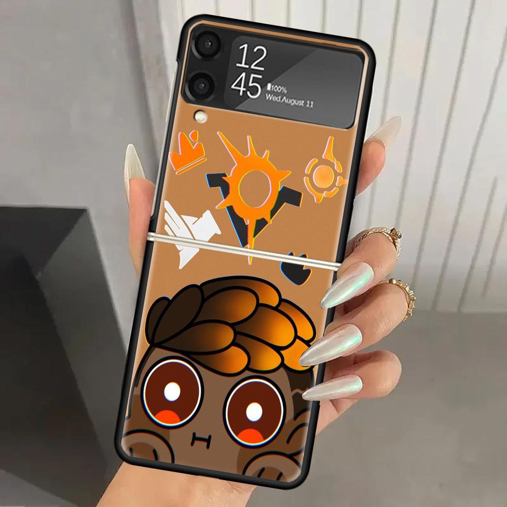 Игровой чехол Valorant Милый Жесткий ПК Чехол для Телефона Для Samsung Galaxy Z Flip 7 6 5 4 3 Черный ZFlip7 ZFlip6 Flip5 Flip4 Flip3 5G Печатный Чехол G