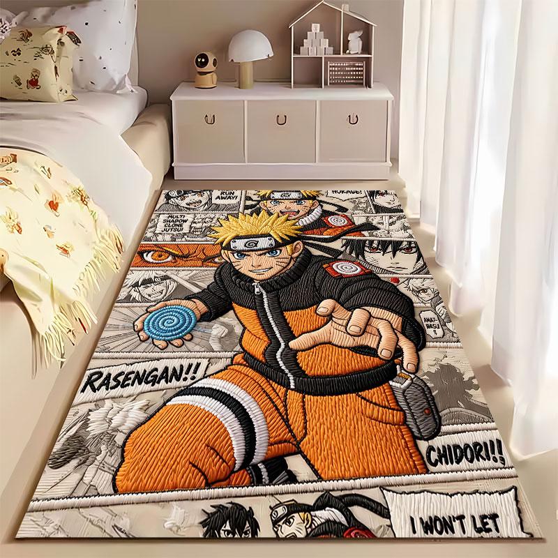 Naruto Anime Comic Style Carpet suitable as a non-slip mat for the living room or bedroom sofa