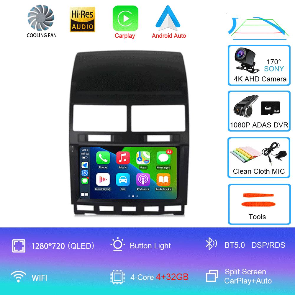 Автомагнитола Android 14 Carplay Auto Для Volkswagen Touareg GP 2002 - 2010 Навигация GPS Мультимедийный плеер Стерео видео wifi+4G BT