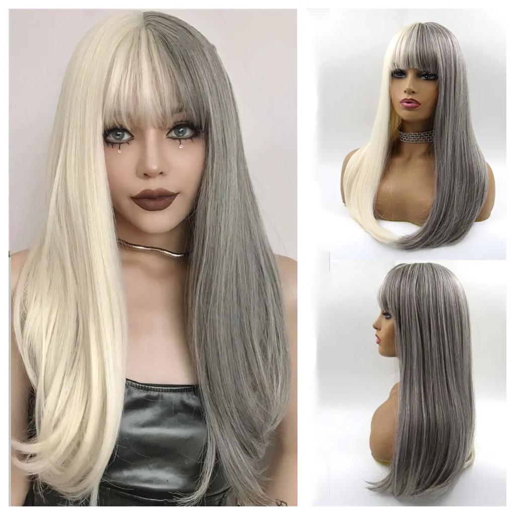 Длинные коричневые синтетические парики с эффектом омбре для женщин, волнистые парики из натуральных волос, средняя часть, женский парик, косплей, термостойкие волокна, парики